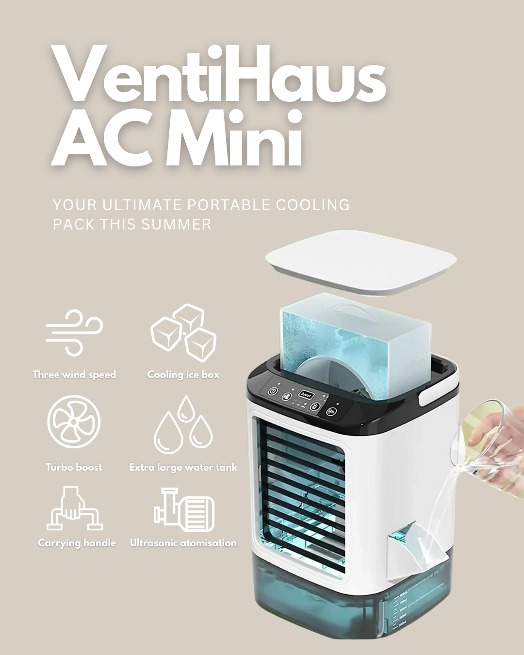 Venti Haus AC Mini™ - Keep Cool Anywhere Bundle (Free Viral Hand Held Fan at checkout)